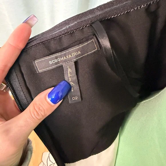 BCBG cocktail Elegant Black and White Strapless Dress - Picture 8 of 8